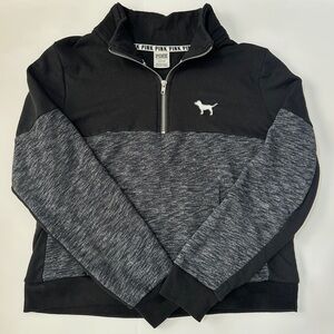 PINK Victoria's Secret Black and Gray Zip-Up Sweater